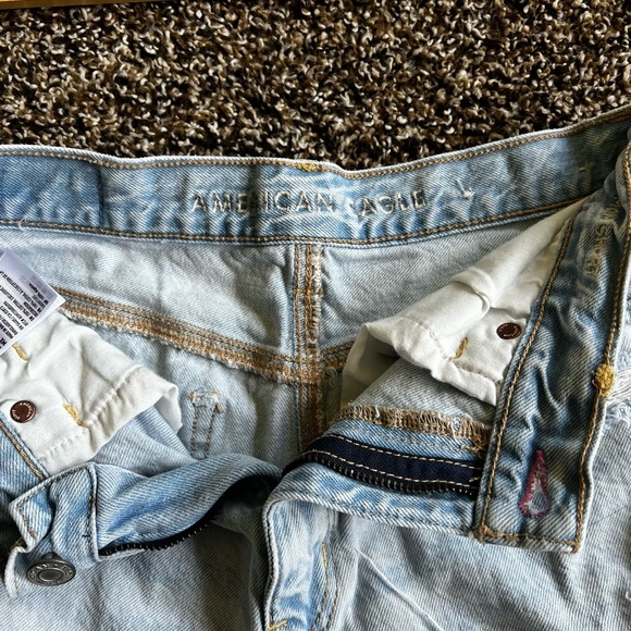American Eagle Outfitters Blue Jean Shorts High-Waisted Cuffed - Picture 7 of 9